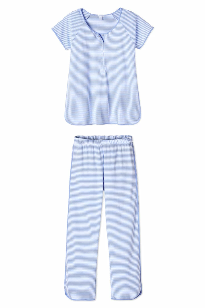LAKE Sleep Pima Maternity Short-Long Set In Hydrangea