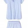 LAKE Pima Maternity Shorts Set In Hydrangea Sleep