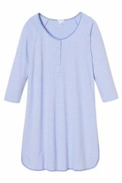 LAKE Pima Maternity Long Sleeve Nightgown In Hydrangea