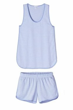 LAKE Women Pima Tank-Short Set In Hydrangea