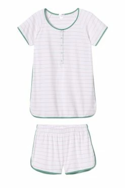 LAKE Pima Maternity Shorts Set In Iris Sleep