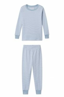 LAKE Best Sellers Organic Pima Kids Long-Long Set In Larkspur