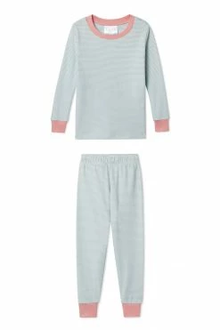 LAKE Organic Pima Kids Long-Long Set In Sage