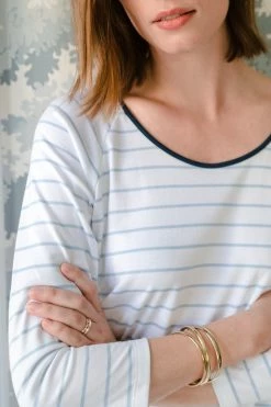 LAKE Women Pima Long Sleeve Nightgown In Marine