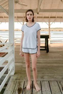 LAKE Pima Shorts Set In Marine Women