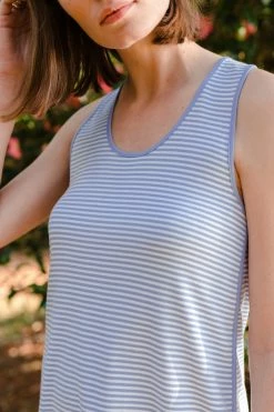 LAKE Pima Tank Gown In Hydrangea