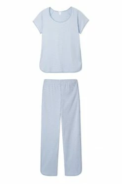 LAKE Organic Pima Short-Long Set In Larkspur Women