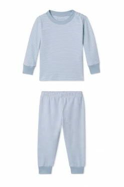 LAKE Best Sellers Organic Pima Baby Long-Long Set In Larkspur
