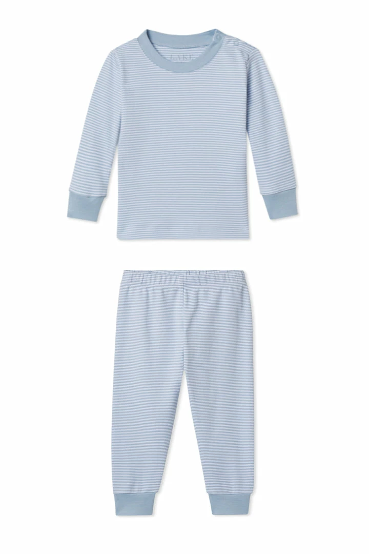 LAKE Best Sellers Organic Pima Baby Long-Long Set In Larkspur