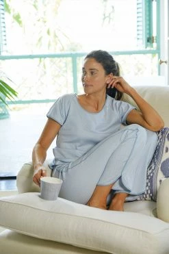 LAKE Organic Pima Short-Long Set In Larkspur Women