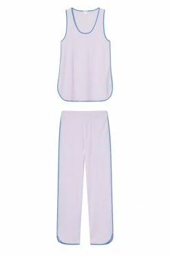 LAKE Pima Tank-Long Set In Lavender Fields Women
