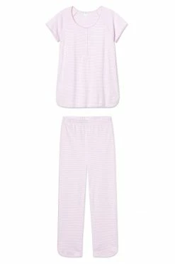 LAKE Pima Maternity Short-Long Set In Lavender