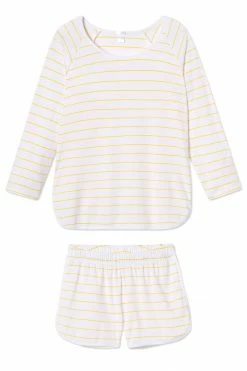 LAKE Women Pima Long-Short Set In Lemon