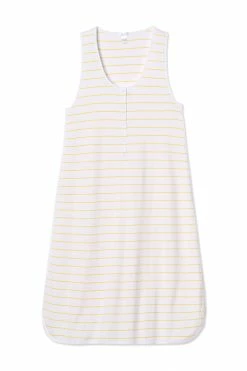 LAKE Pima Maternity Tank Gown In Lemon Sleep