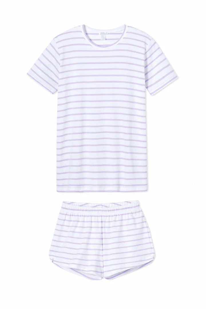 LAKE Women Pima Weekend Shorts Set In Lilac