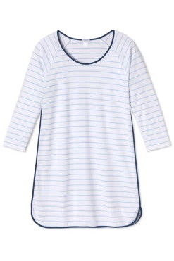 LAKE Women Pima Long Sleeve Nightgown In Marine