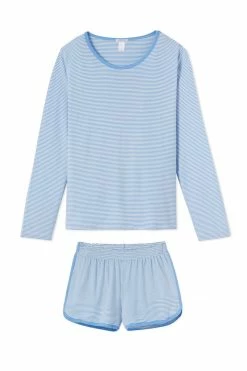 LAKE DreamKnit Vintage Long-Short Set In Mariner Blue