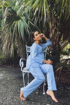 LAKE Pima Maternity Long-Long Set In Hydrangea