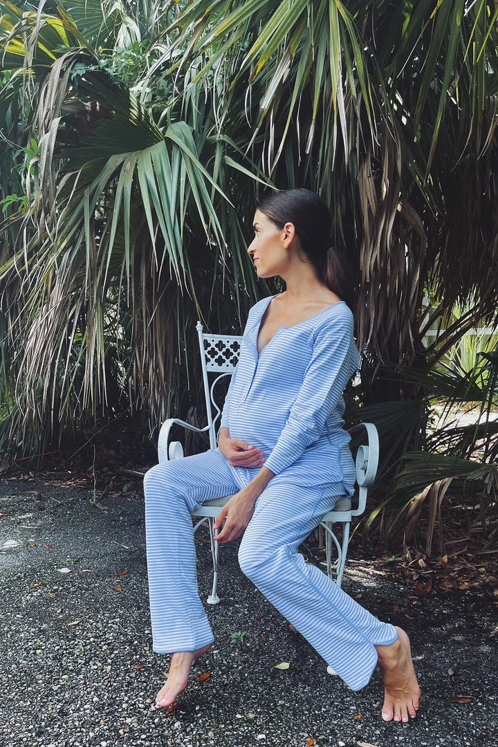 LAKE Pima Maternity Long-Long Set In Hydrangea