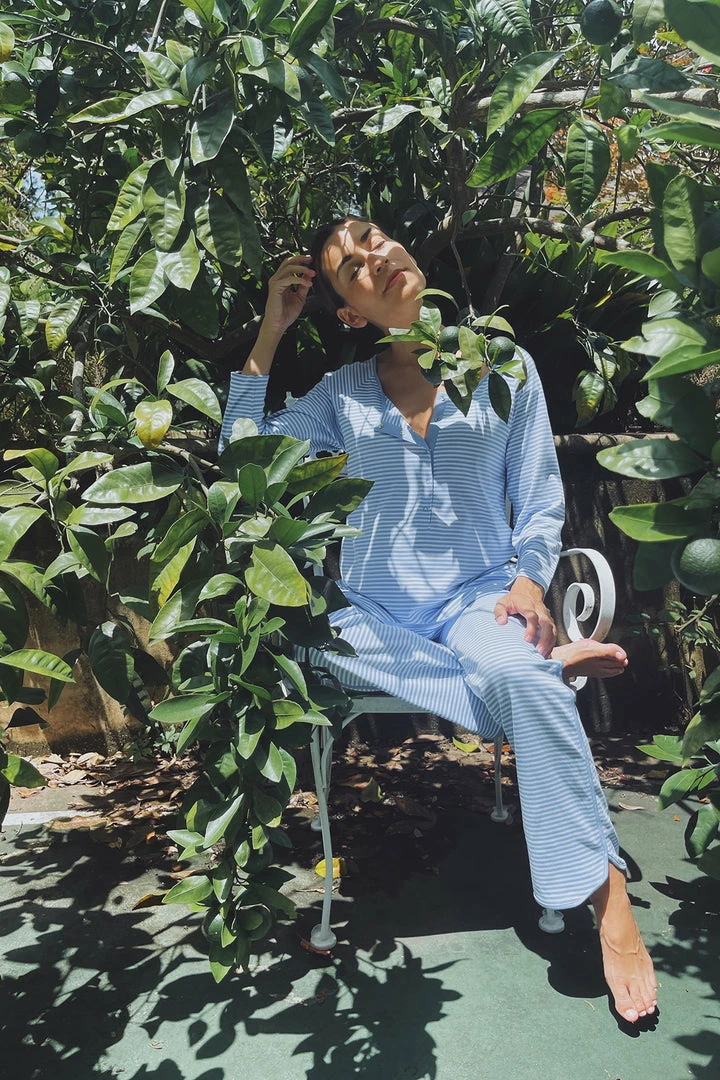 LAKE Pima Maternity Long-Long Set In Hydrangea