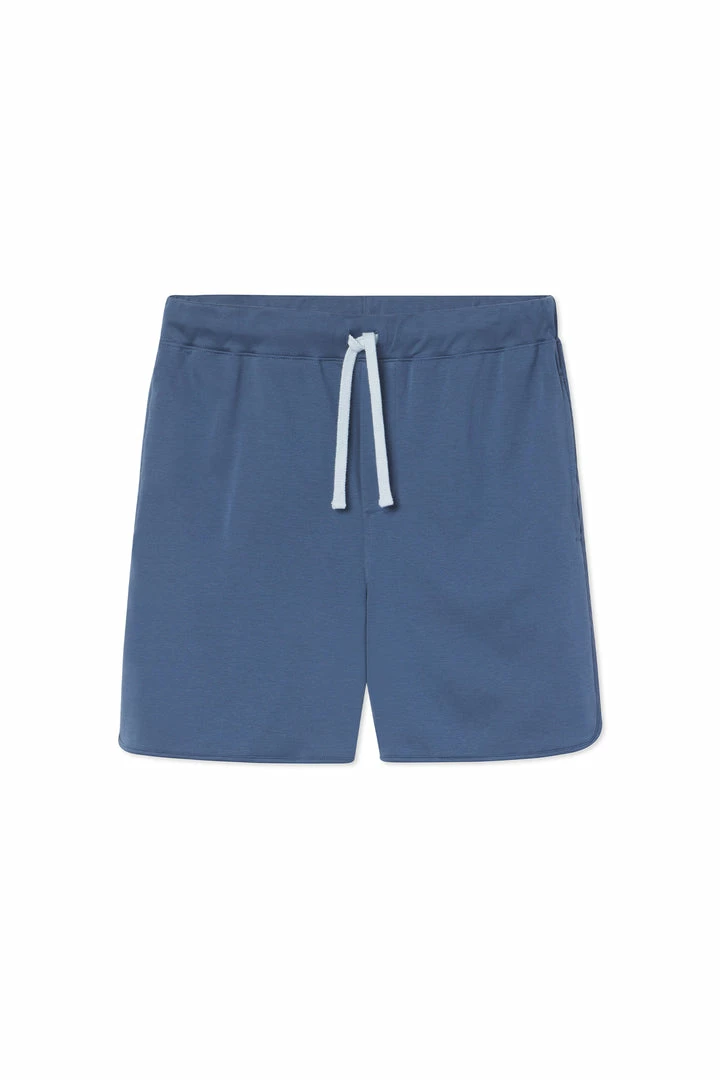 LAKE Men's Pima Curved Hem Shorts In Navy New Arrivals