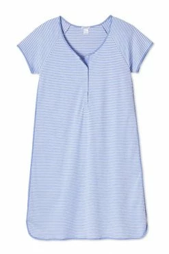 LAKE Pima Maternity Nightgown In Hydrangea Sleep