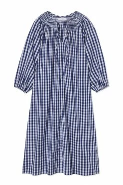 LAKE Hammock Midi Dress In Navy Gingham