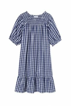 LAKE Women Veranda Dress In Navy Gingham