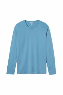LAKE Men's Long Sleeve Pima Tee In Pacific