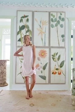 LAKE Pima Weekend Tank Gown In Papaya