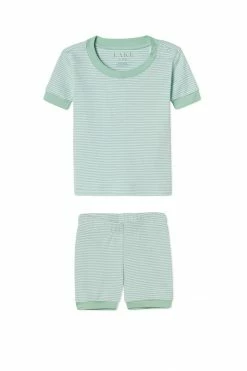 LAKE Kids Baby Shorts Set In Parisian Green