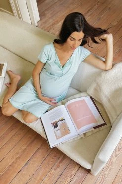 LAKE Pima Maternity Nightgown In Parisian Green