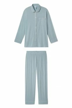 LAKE Women DreamKnit Button Down Set In Plains