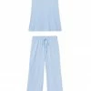 LAKE Pointelle Pajama Pants Set In Periwinkle Women