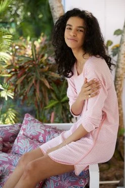 LAKE Pima Long Sleeve Nightgown In Posy