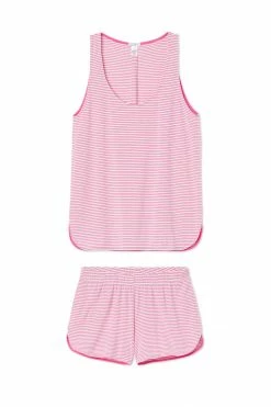 LAKE Women DreamKnit Shut Eye Tank-Short Set In Rosa