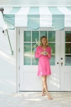 LAKE DreamKnit Robe In Rosa