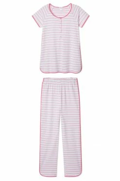 LAKE Pima Maternity Short-Long Set In Rose Sleep