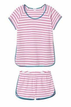 LAKE Pima Shorts Set In Ruby Sleep