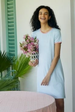 LAKE Organic Pima Retro Nightgown In Sage