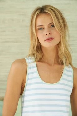 LAKE Pima Tank-Short Set In Saltwater Sleep