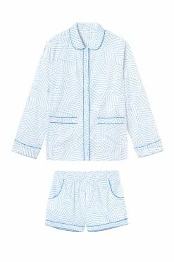 Schumacher X LAKE Poplin Piped Shorts Set In Cobalt