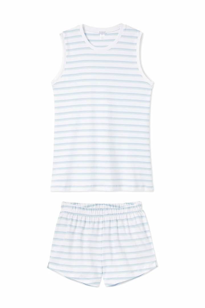 LAKE Pima Tank-Short Weekend Set In Sea Glass Women