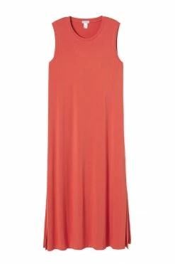 LAKE Bamboo Midi Tank Lounge Dress In Sienna Women
