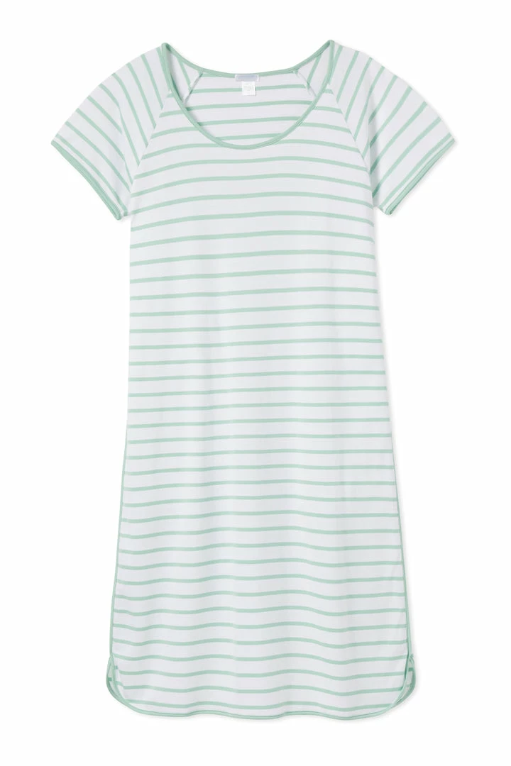 LAKE Pima Long Nightgown In Spring Green