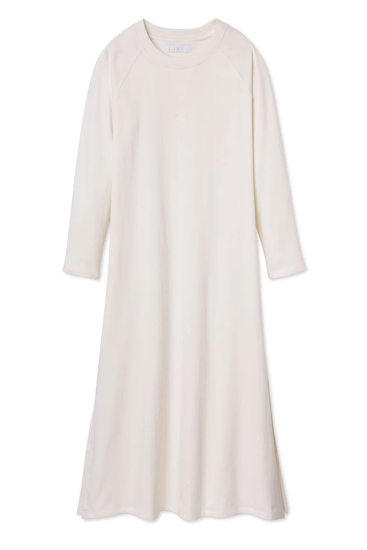 LAKE Sweatshirt Dress In Ecru