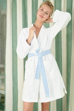 LAKE Turkish Terry Robe In Regatta Blue Women