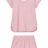 LAKE Pima Shorts Set In Tulip Gingham Women