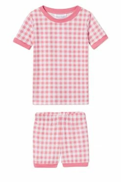 LAKE Kids Shorts Set In Tulip Gingham