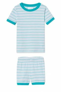 LAKE Kids Shorts Set In Turquoise Ombre